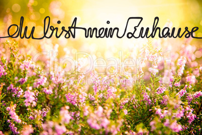 Erica Flower Field, Calligraphy Zuhause Means Home
