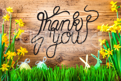 Easter Decoration, Spring Flower Calligraphy Thank You