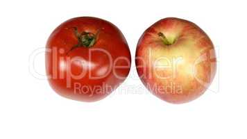 red tomato and apple