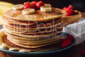 Pancakes with Strawberries and Banana