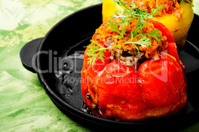 Pepper stuffed with meat