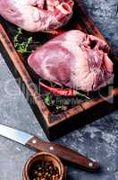 Raw pork heart