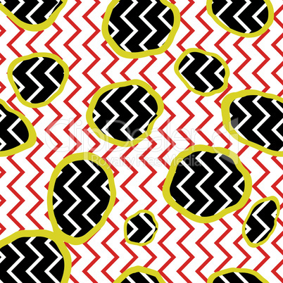 Abstact seamless pattern. Dotted line texture. Dot and zig-zag line ornament
