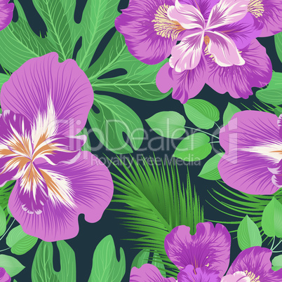 Floral seamless pattern.  Flower background. Flourish garden