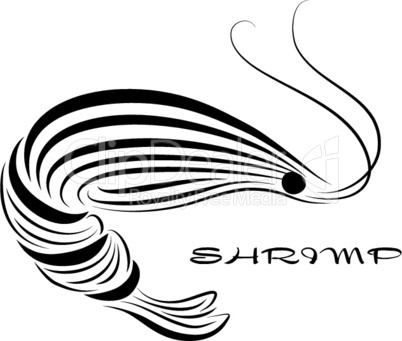 Shrimp logo. Stylish seafood symbol