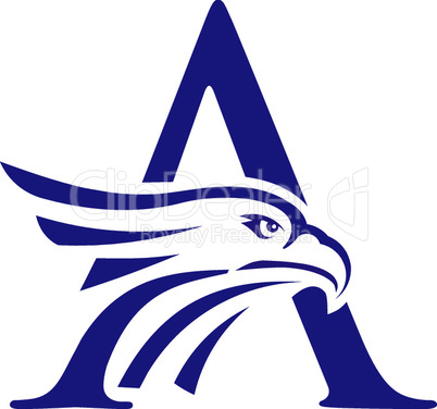 Letter A and Eagle Head Logo