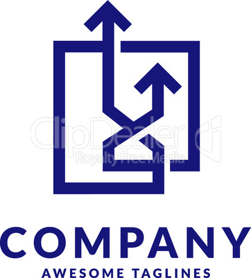 arrow up link business logo