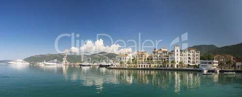 Embankment of Tivat city in  Montenegro