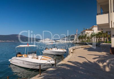 Embankment of Tivat city in  Montenegro