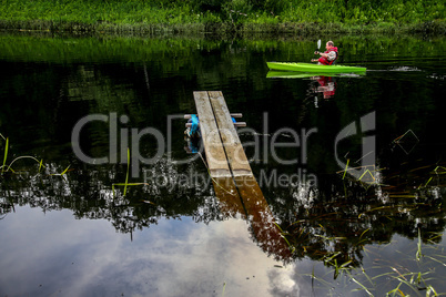 People boating on river