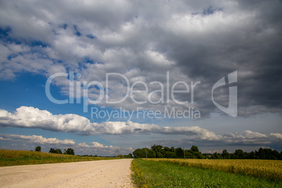 Landscape with empty rural road.