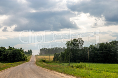 Landscape with empty rural road.