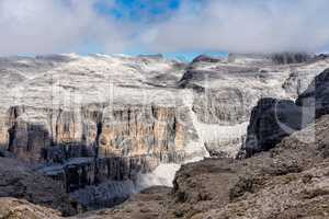 The Sass Pordoi is a relief of the Dolomites, in the Sella group, Italy