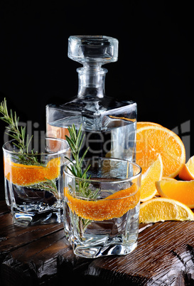 Classic Dry Gin with tonic and orange zest