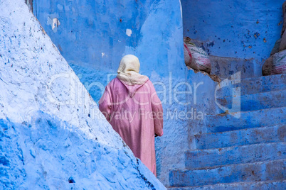 Medina of Chefchaouen, Morocco noted for its buildings in shades of blue