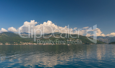 Villages on the shore of Bay of Kotor in  Montenegro.