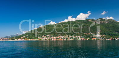 Villages on the shore of Bay of Kotor in  Montenegro.