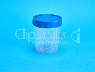 empty plastic jar for medical tests