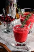 freshly squeezed cranberry smoothie