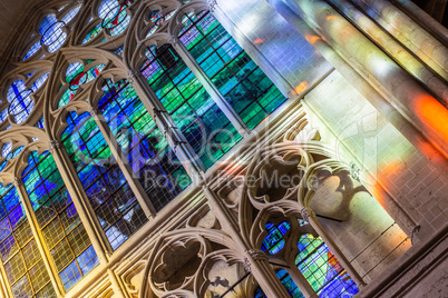 Stained glass windows in the Saint Gatien Cathedral