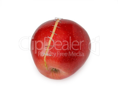 Broken red apple