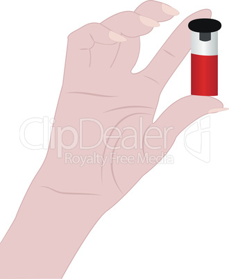 Blood test tube in a hand for laboratory analysis and diagnosis