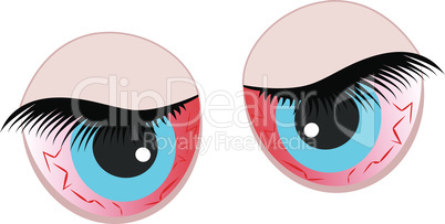 Eyes cartoon icon. Bad emotions. Angry, raged eyes