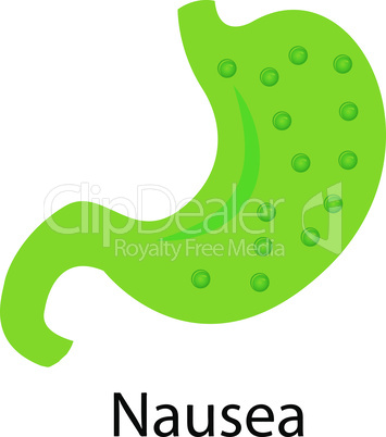 Nausea. Vector illustration in cartoon style