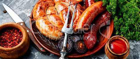 Barbecued pork sausages