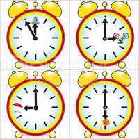 Clock set with the seasons