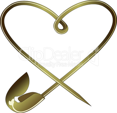 Heart shaped pin