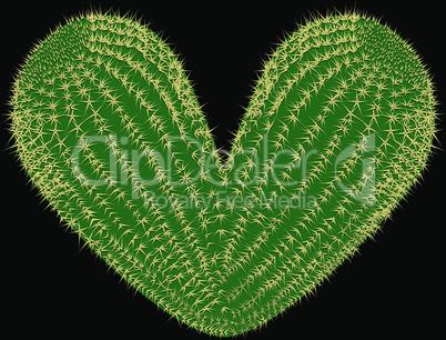 Thorny heart. Vector thorny cactus in the shape of heart illustration