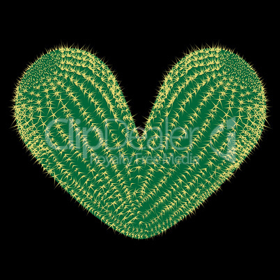Thorny heart. Vector thorny cactus in the shape of heart illustration