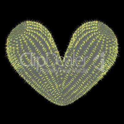 heart shaped prickly pear cactus vector illustration