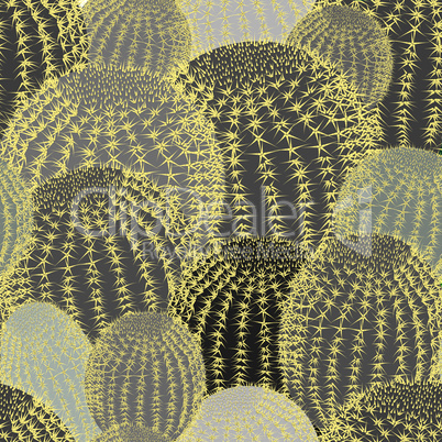 Cactus plants texture seamless pattern background