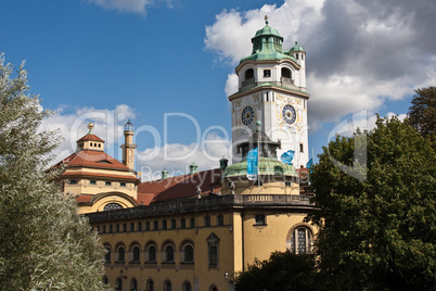 Munich, Germany: The Mueller'sche Volksbad located at the river Isar