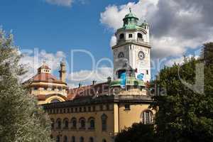 Munich, Germany: The Mueller'sche Volksbad located at the river Isar