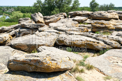 Ancient stone complex Stone Grave in Ukraine Zaporozhye region