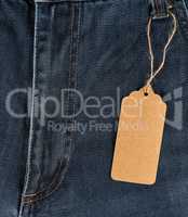 tied on a rope is an empty rectangular brown paper tag