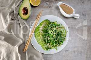 salad chukka with cucumber and avocado