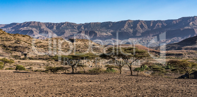 landscape in the highlands of Lalibela, Ethiopia