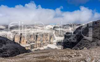 The Sass Pordoi is a relief of the Dolomites, in the Sella group, Italy