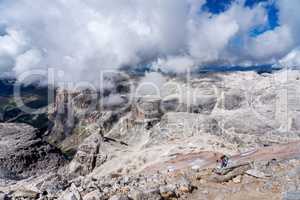 The Sass Pordoi is a relief of the Dolomites, in the Sella group, Italy