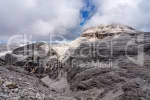 The Sass Pordoi is a relief of the Dolomites, in the Sella group, Italy