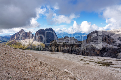 The Sass Pordoi is a relief of the Dolomites, in the Sella group, Italy