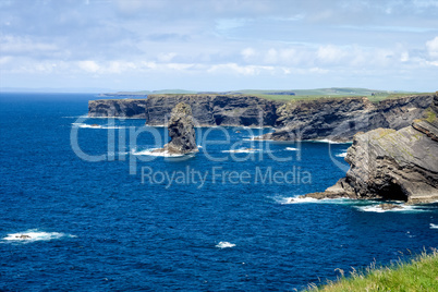 Cliffs of Kilkee in Co. Clare, Ireland. Peninsula in West Clare, Ireland.