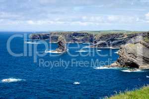 Cliffs of Kilkee in Co. Clare, Ireland. Peninsula in West Clare, Ireland.