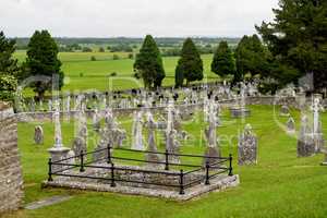 The ancient monastic city of Clonmacnoise in Ireland