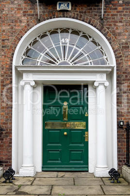 colourful Georgian door in Dublin city, Merrion Square, Ireland