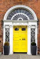 colourful Georgian door in Dublin city, Merrion Square, Ireland